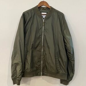 Men’s Water Resistant Bomber Army Green Full Zip-up Jacket Old Navy Size XXL